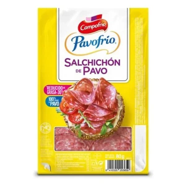 Salchichon de pavo 100% 80 g - 0.07 kg - Imagen del producto en Findit