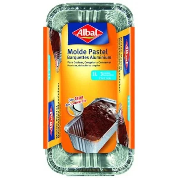 Molde de aluminio para pastel 1 l 3 unidades - 1 ud - Imagen del producto en Findit
