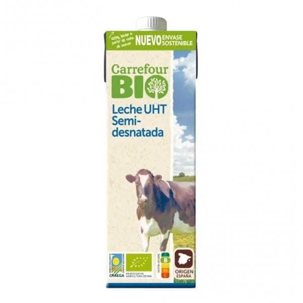 Leche semidesnatada ecológica Carrefour Bio brik 1 l. - 1 l - Imagen del producto en Findit
