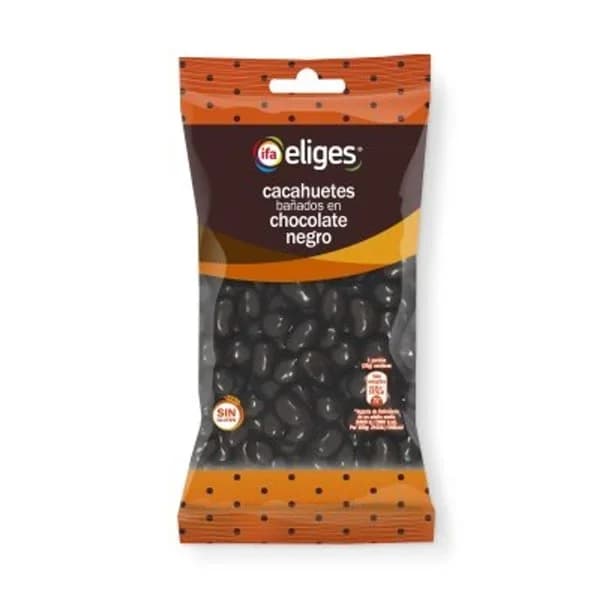 Cacahuetes bañados en chocolate negro 250 g - 0.25 kg - Imagen del producto en Findit