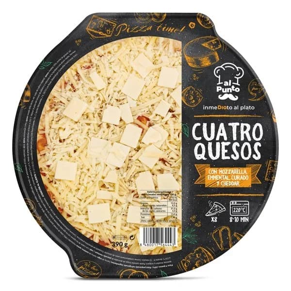 Pizza 4 quesos Al Punto Dia bandeja 390 g - 0.39 kg - Imagen del producto en Findit