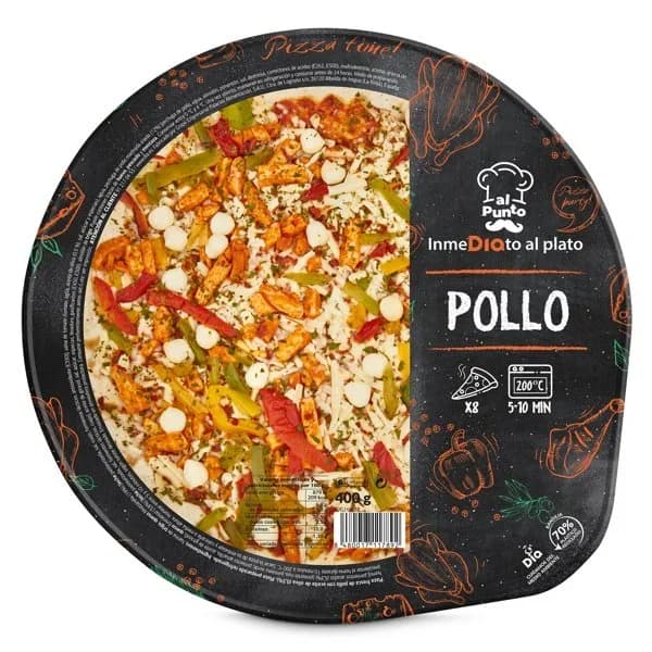 Pizza pollo Al Punto Dia bandeja 400 g - 1 ud - Imagen del producto en Findit