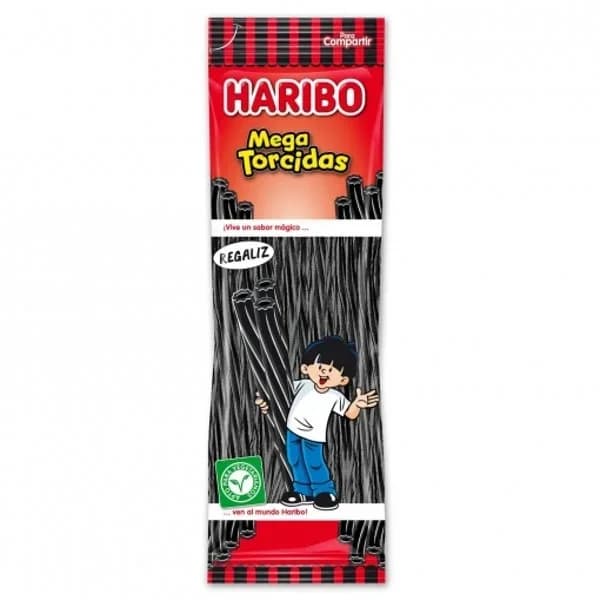 Mega torcidas regaliz HARIBO, bolsa 200 g - 0.2 kg - Imagen del producto en Findit