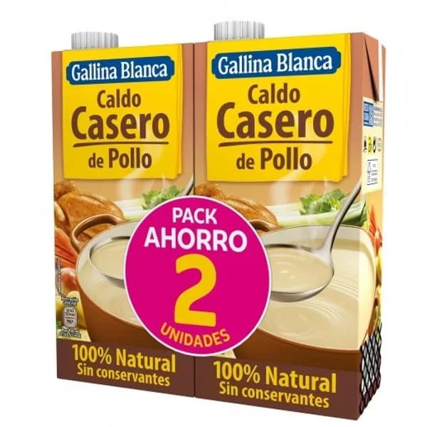 Caldo de Pollo Brik Pack de 2 - 2 l - Imagen del producto en Findit