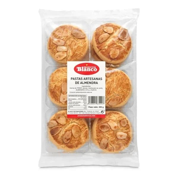 Pastas artesanas de almendras Blanco bolsa 400 g - 0.4 kg - Imagen del producto en Findit