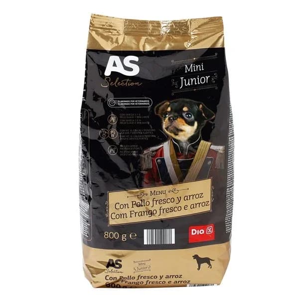 Alimento para perros junior mini rico en pollo As Dia bolsa 800 g - 1 ud - Imagen del producto en Findit