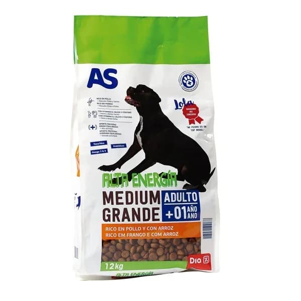 Alimento para perros alta energía rico en pollo con arroz As bolsa 12 kg - 1 ud - Imagen del producto en Findit