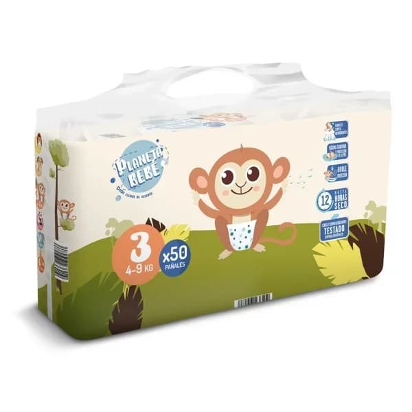 Pañales 4-9 kgs talla 3 Planeta Bebé de Dia bolsa 50 unidades - 50.33 ud - Imagen del producto en Findit