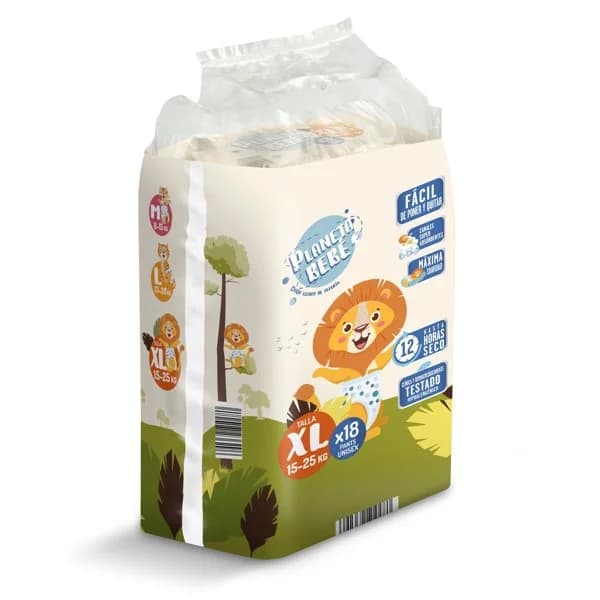 Pañales 15-25 kg talla XL Planeta Bebé de Dia bolsa 18 unidades - 17.92 ud - Imagen del producto en Findit