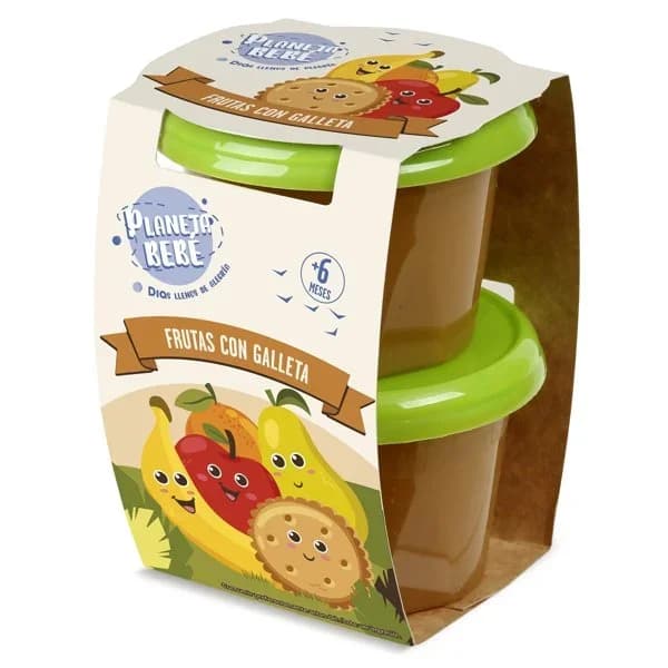 Puré de frutas con galleta BabySmile pack 2 x 200 g - 1 ud - Imagen del producto en Findit
