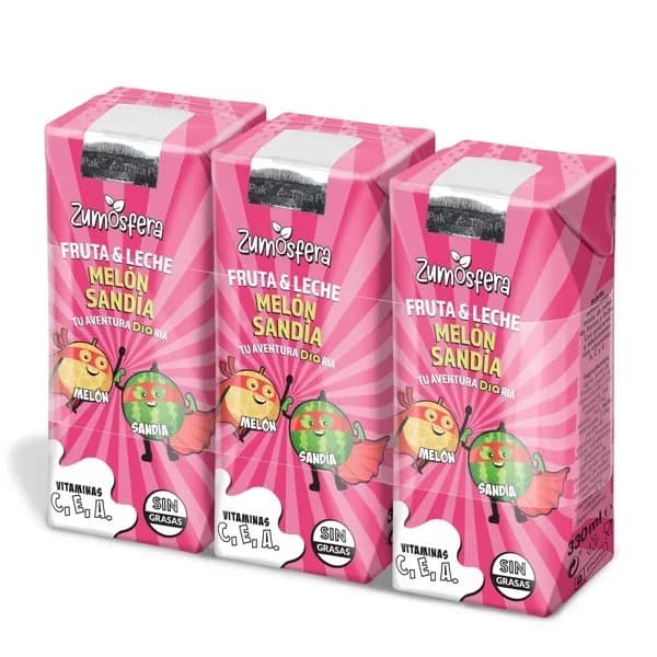Bebida de zumo de fruta con leche melón y sandía Zumosfera de Dia brik 3 x 330 ml - 0.99 ud - Imagen del producto en Findit