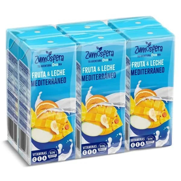 Bebida de zumo de frutas con leche mediterráneo Zumosfera de Dia brik 6 x 200 ml - 1.2 l - Imagen del producto en Findit