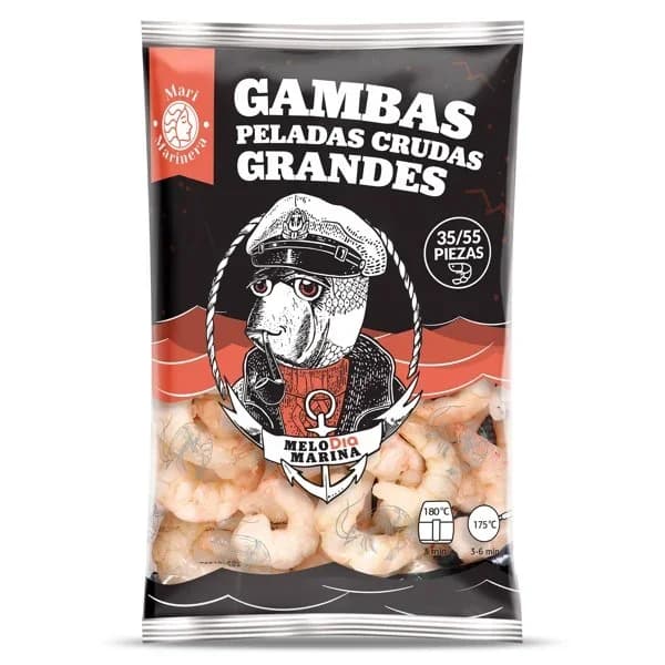 Gambas peladas grandes 35/55 piezas Mari Marinera de Dia bolsa 350 g - 0.35 kg - Imagen del producto en Findit