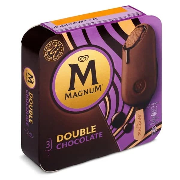 Helado bombón doble chocolate 3 unidades Magnum caja 213 g - 0.21 ud - Imagen del producto en Findit