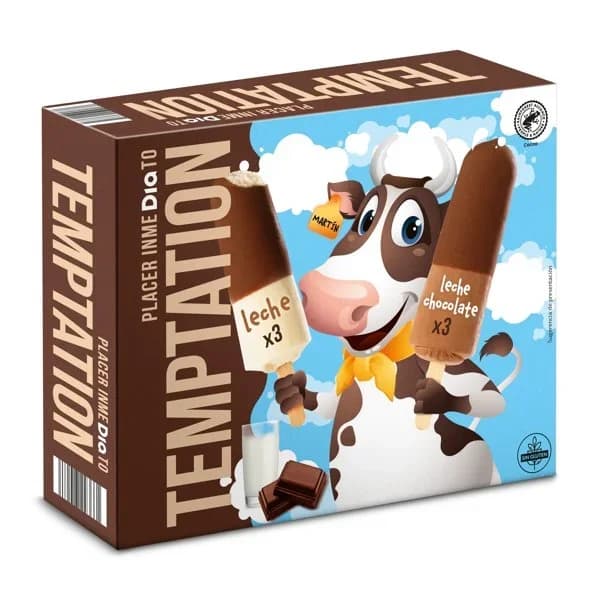 Helado choco milky 6 unidades Temptation de Dia caja 288 g - 0.29 kg - Imagen del producto en Findit
