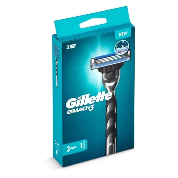 Maquinilla de afeitar + 2 recambios Gillette Mach3 caja 1 unidad - 1 ud - Imagen del producto en Findit