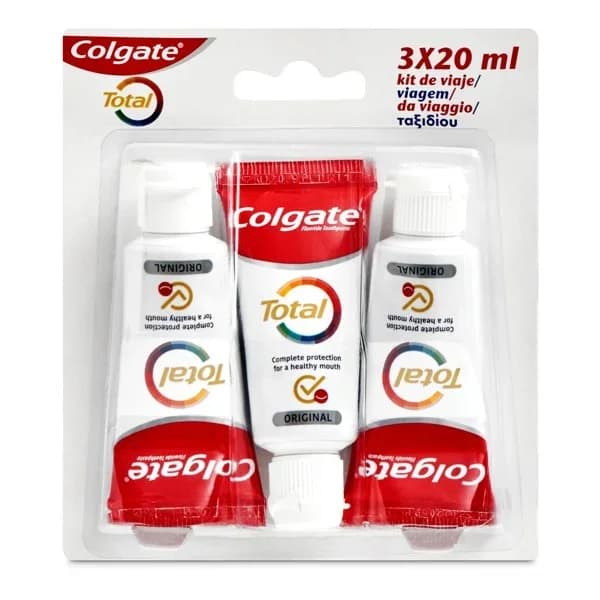 Dentífrico original 24h de protección completa Total Colgate pack de 3 unidades de 20 ml. - 0.06 l - Imagen del producto en Findit