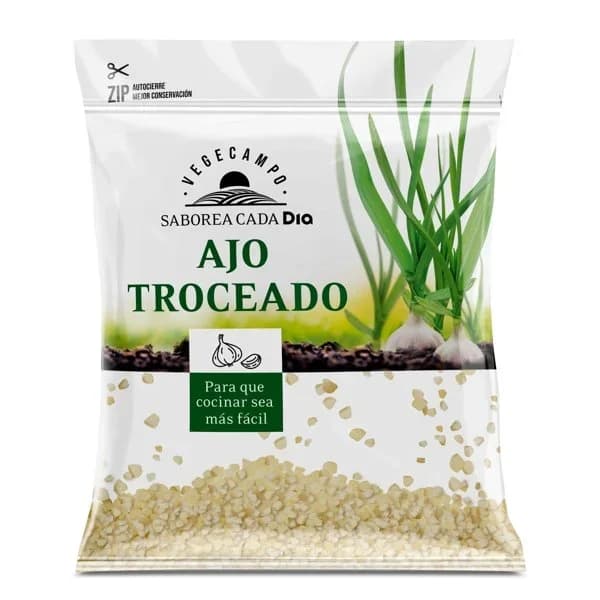Ajo troceado Vegecampo de Dia bolsa 150 g - 0.15 kg - Imagen del producto en Findit
