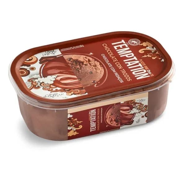 Helado de chocolate con trozos Temptation de Dia tarrina 540 g - 0.54 ud - Imagen del producto en Findit