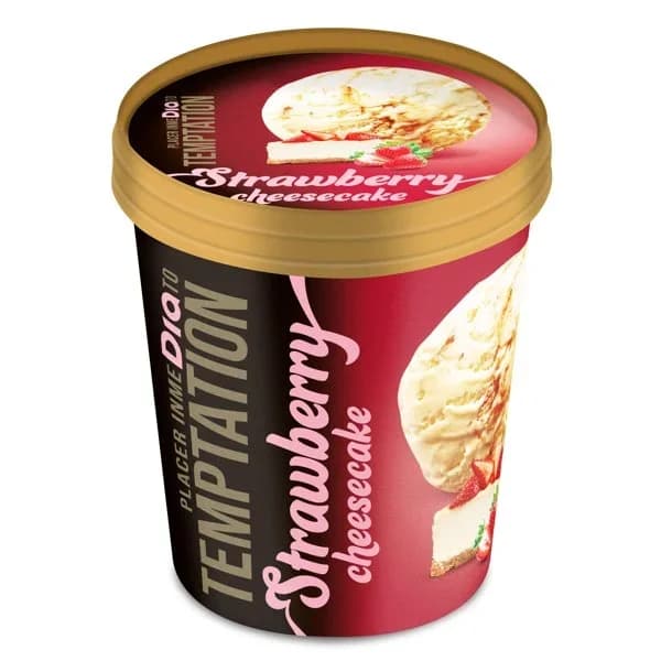 Helado sabor strawberry cheesecake Temptation de Dia tarrina 350 g - 0.35 kg - Imagen del producto en Findit