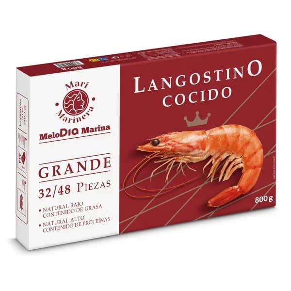 Langostino cocido grande 32/48 piezas Mari Marinera de Dia caja 800 g - 0.8 kg - Imagen del producto en Findit
