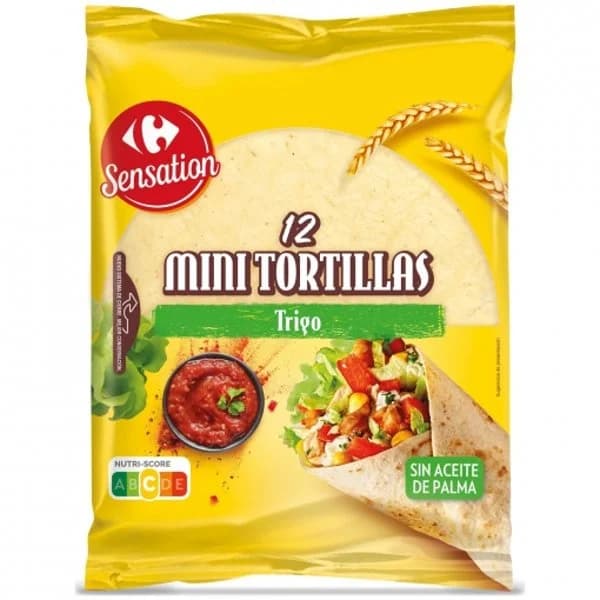 Mini tortillas de trigo Carrefour Sensation 12 ud. - 0.3 kg - Imagen del producto en Findit