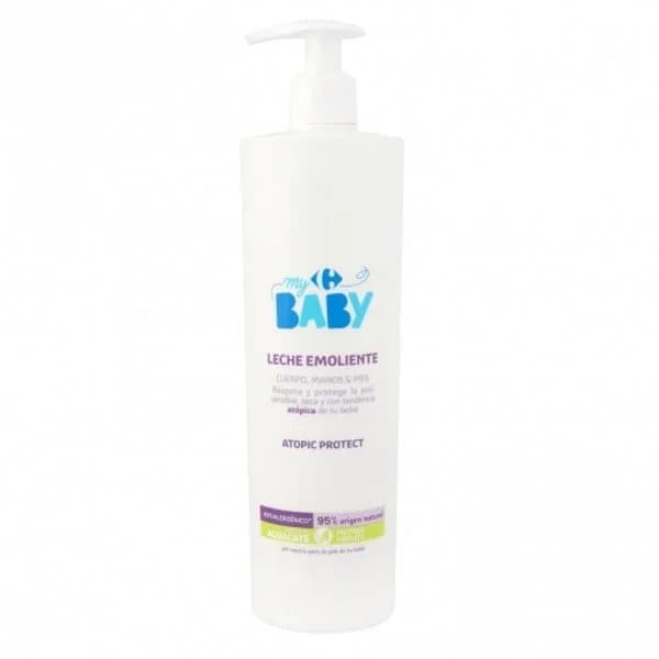 Leche emoliente hidratante para piel sensible y seca My Carrefour Baby 500 ml. - 1 kg - Imagen del producto en Findit