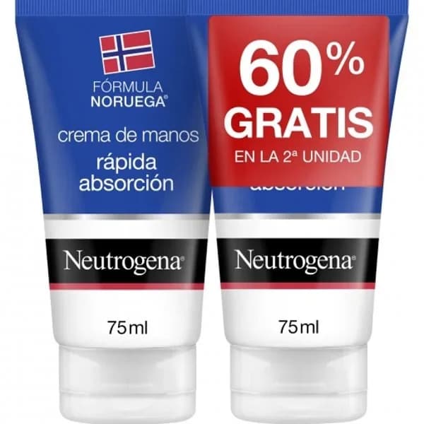 Crema de manos rápida absorción Neutrogena pack 2 unidades 75 ml. - 0.15 l - Imagen del producto en Findit
