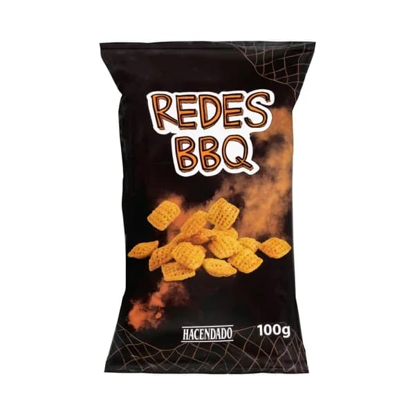 Snack de maíz Redes sabor barbacoa Hacendado - 0.1 kg - Imagen del producto en Findit