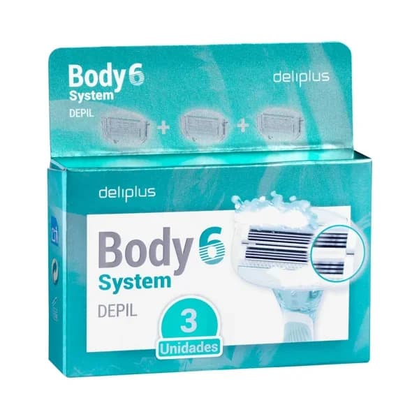 Recambios maquinilla depilación Deliplus Body System 6 hojas - 3 ud - Imagen del producto en Findit