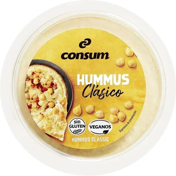 Hummus Clásico sin Gluten Vegano - 0.2 kg - Imagen del producto en Findit