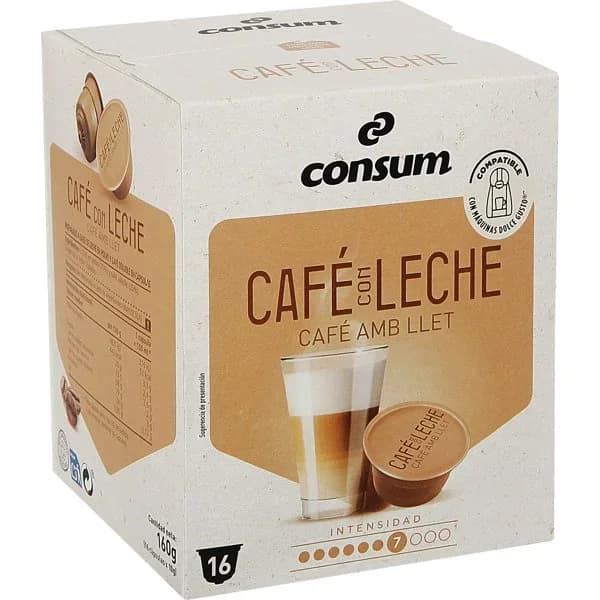 Café con Leche 16 Cápsulas - 16.25 ud - Imagen del producto en Findit