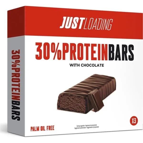 Barrita de proteínas sabor chocolate intenso Just Loading pack de 3 unidades de 30 g. - 0.11 kg - Imagen del producto en Findit