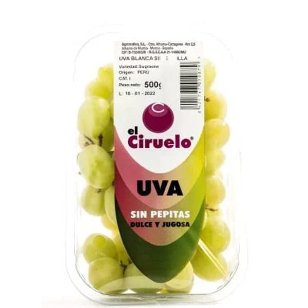 Uva sin pepitas en bandeja (500 g aprox) - 0.8 ud - Imagen del producto en Findit