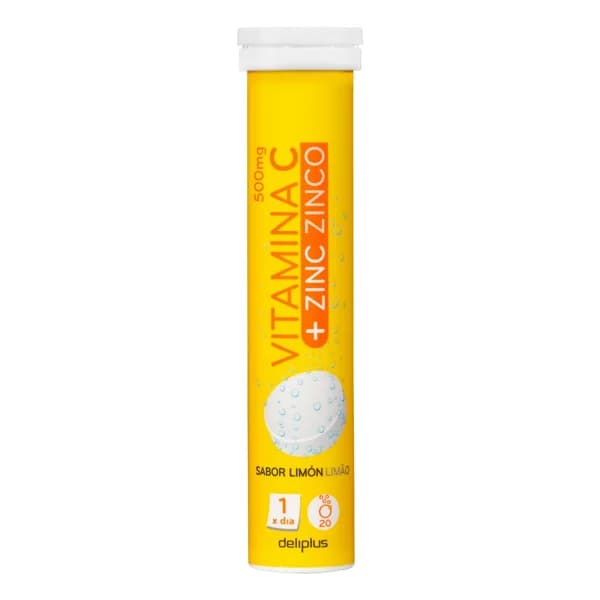 Comprimidos efervescentes vitamina C y zinc Deliplus sabor limón - 0.08 kg - Imagen del producto en Findit