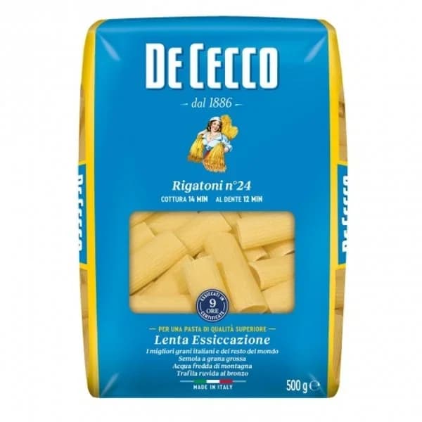 Pasta Rigatoni Nº 24 DE CECCO, paquete 500 g - 0.5 kg - Imagen del producto en Findit