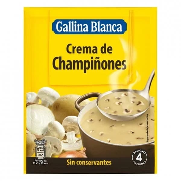 Crema de champiñones GALLINA BLANCA, sobre 62 g - 0.06 kg - Imagen del producto en Findit