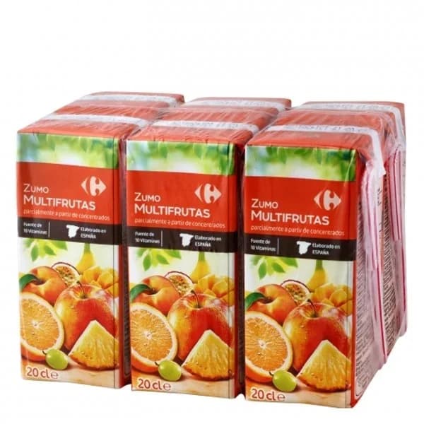 Zumo multifrutas Carrefour Classic pack de 6 briks de 20 cl. - 1.2 l - Imagen del producto en Findit