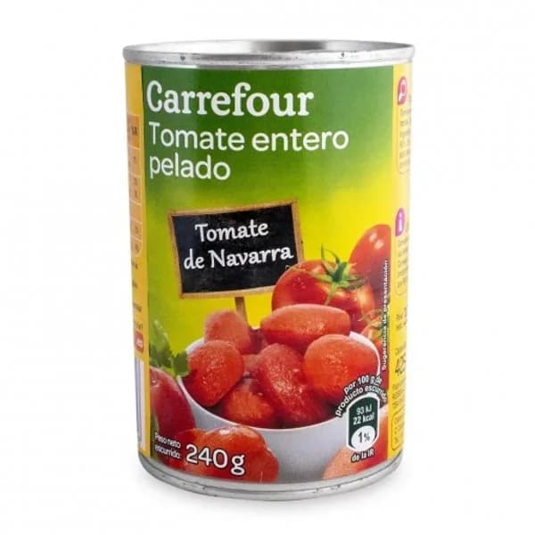 Tomate natural entero pelado Classic Carrefour 240 g. - 0.24 kg - Imagen del producto en Findit