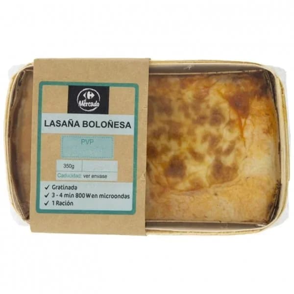 Lasaña boloñesa Carrefour el Mercado 350 g - 0.35 kg - Imagen del producto en Findit