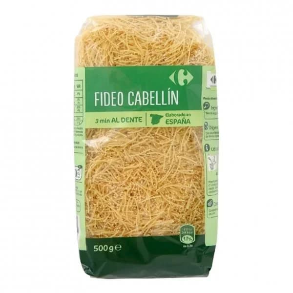 Fideo cabellín Carrefour 500 g. - 0.5 kg - Imagen del producto en Findit
