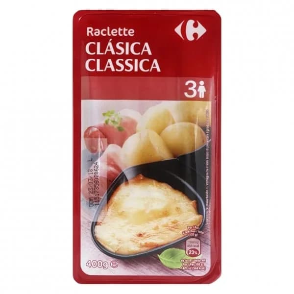 Raclette en lonchas Carrefour 400 g. - 0.4 kg - Imagen del producto en Findit