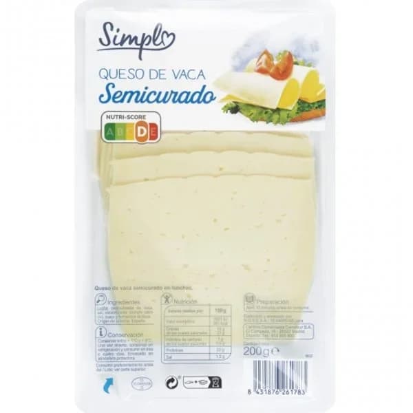 Queso de vaca semicurado 200 g. - 0.2 kg - Imagen del producto en Findit