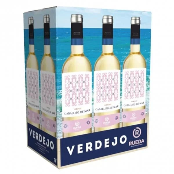 Caja de 6 botellas de vino blanco verdejo Caballito de Mar D.O. Rueda 75 cl. - 1 ud - Imagen del producto en Findit