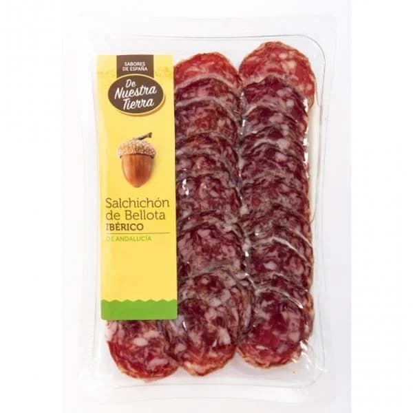 Salchichón Ibérico de Bellota Cular 50% Raza Ibérica en lonchas De Nuestra Tierra 100 g - 0.1 kg - Imagen del producto en Findit