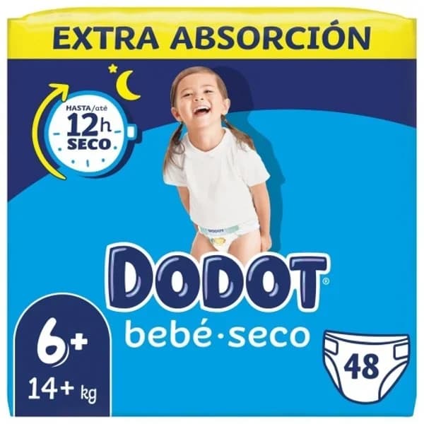 Pañales Dodot bebé-seco T6+ (14-20 kg.) 48 ud. - 1 ud - Imagen del producto en Findit