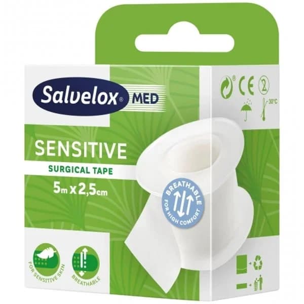 Esparadrapo Sensitive 5 m x 2,5 cm Salvelox 1 ud. - 1 ud - Imagen del producto en Findit