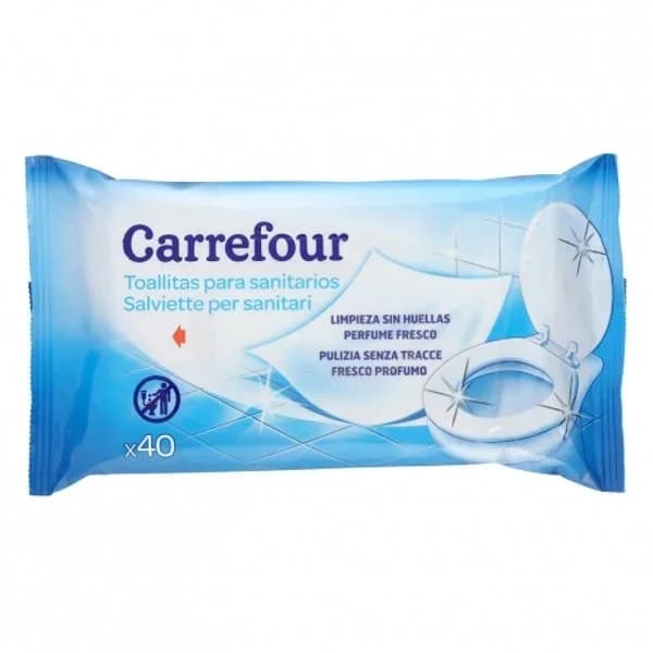 Toallitas para wc frescor fresco Carrefour 40 ud. - 49.5 ud - Imagen del producto en Findit