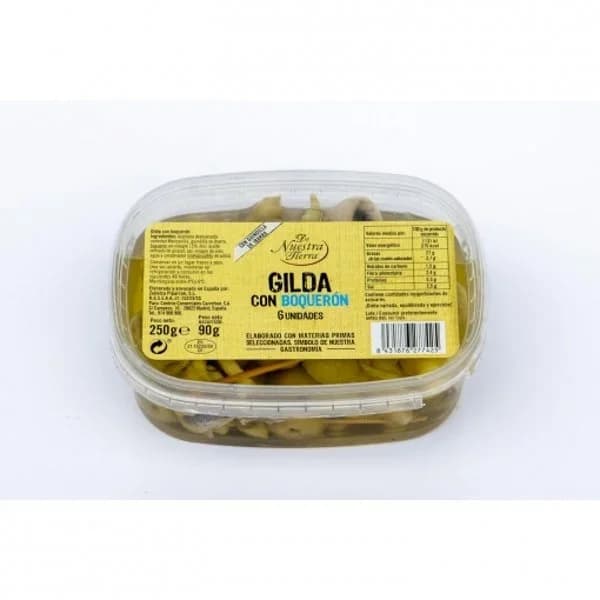 Gildas con boquerón De Nuestra Tierra sin gluten y sin lactosa 90 g. - 0.09 kg - Imagen del producto en Findit