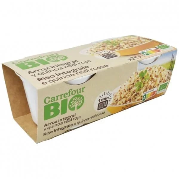 Arroz integral con quinoa roja para microondas ecológico Carrefour Bio pack de 2 unidades de 125 g. - 0.25 kg - Imagen del producto en Findit